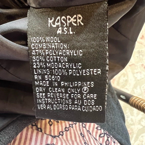 Kasper Gray Lined Button Up Jacket/blazer With Detachable Faux Fur Wool Size 6 - Picture 5 of 5